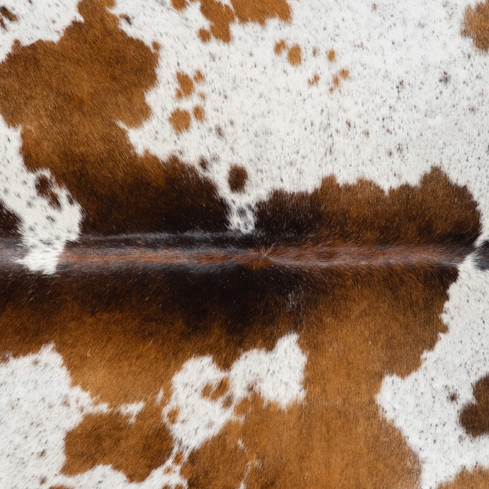 Brazilian Chocolate and White Cowhide Rug Size 6'8" L x 5'10" W 2708