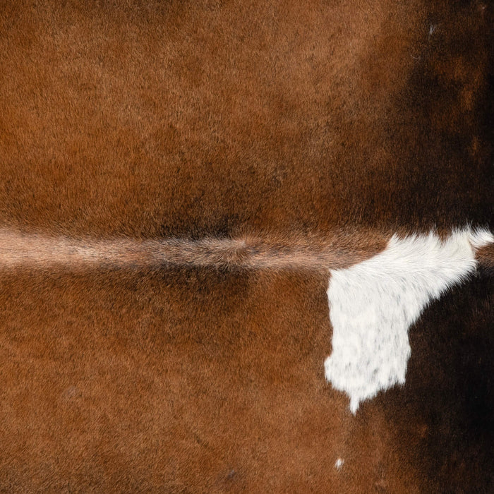 Brazilian Chocolate and White Cowhide Rug Size 7'9" L x 7'0" W 2714