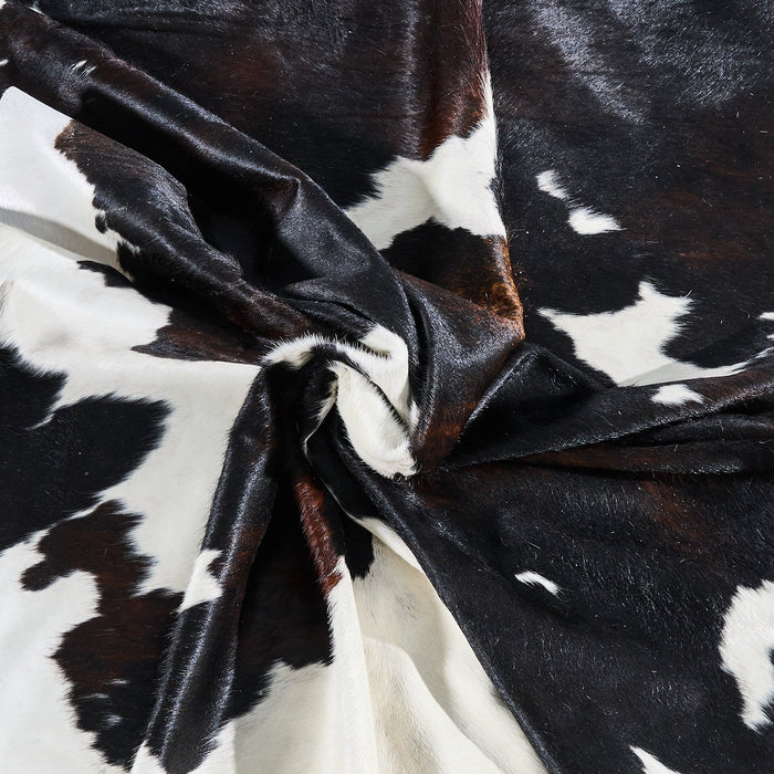 Dark Tricolor Cowhide Rug Size 8'0" L x 6'9" W 2819
