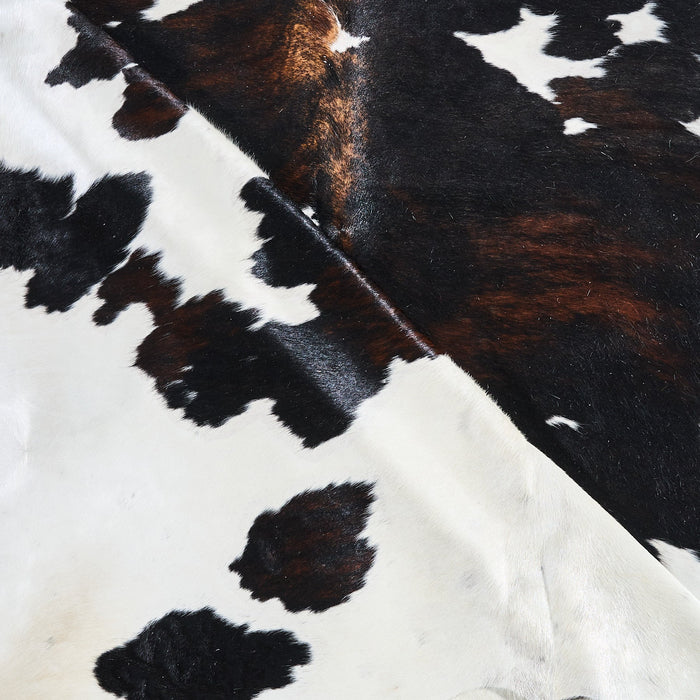 Dark Tricolor Cowhide Rug Size 8'0" L x 6'9" W 2819