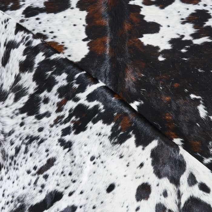 Dark Tricolor Cowhide Rug Size 8'0" L x 6'8" W 2829