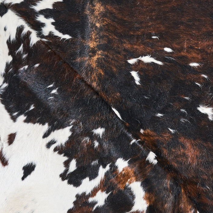 Dark Tricolor Cowhide Rug Size 7'9" L x 6'6" W 2841