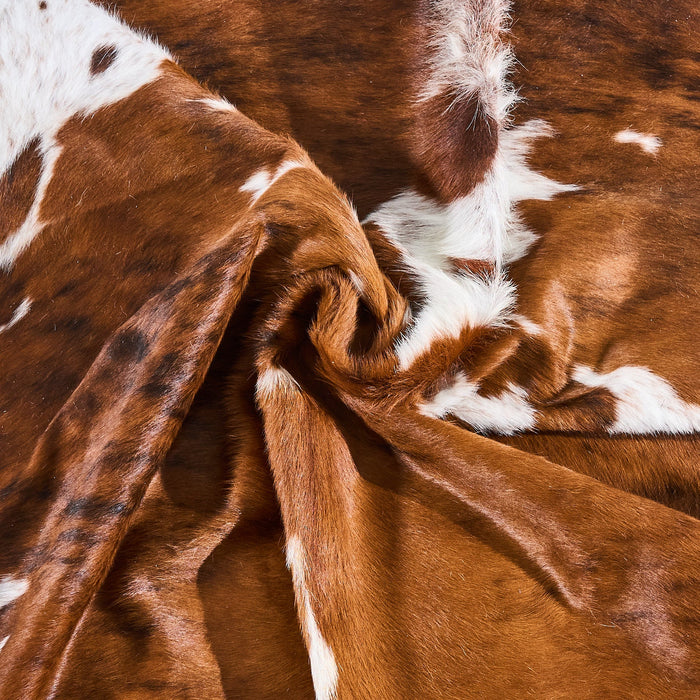 Tricolor Brindle Mix Cowhide Rug Size 7'4" L x 6'9" W 2845