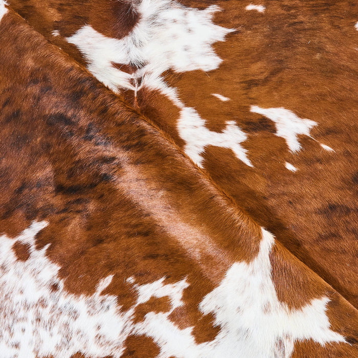 Tricolor Brindle Mix Cowhide Rug Size 7'4" L x 6'9" W 2845