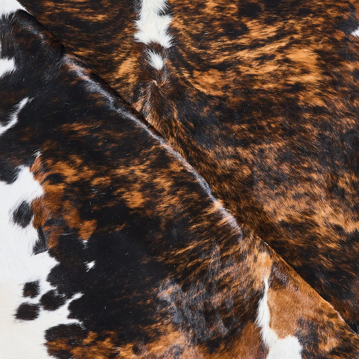 Dark Tricolor Cowhide Rug Size 7'9" L x 5'10" W 2858
