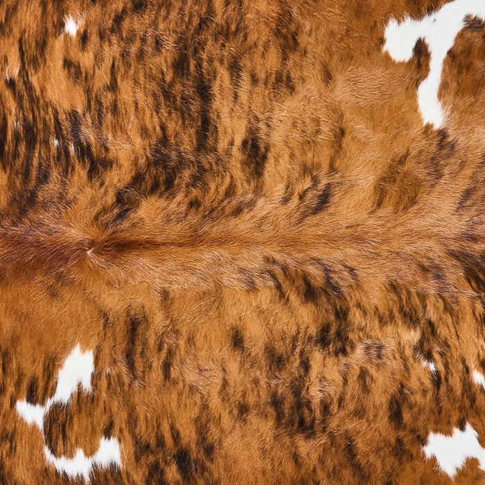 Tricolor Brindle Mix Cowhide Rug Size 7'9" L x 6'9" W 2868