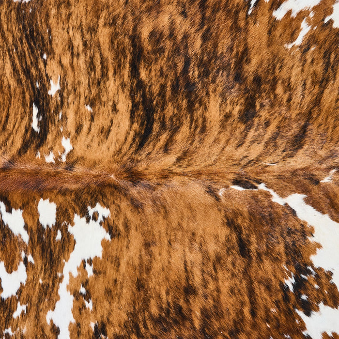 Tricolor Brindle Mix Cowhide Rug Size 7'7" L x 6'6" W 2870