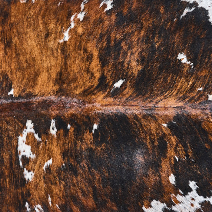 Tricolor Brindle Mix Cowhide Rug Size 7'5" L x 6'4" W 2876