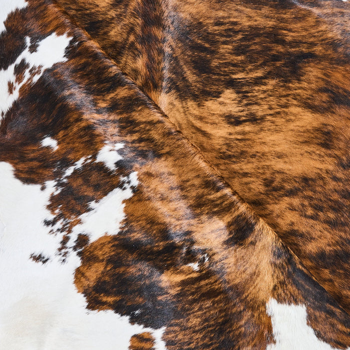 Tricolor Brindle Mix Cowhide Rug Size 8'1" L x 7'2" W 2883