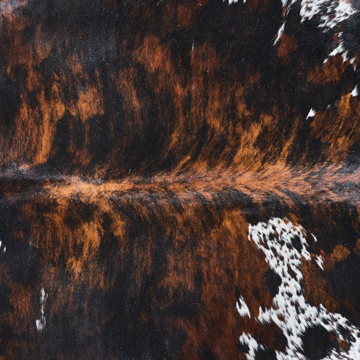 Dark Tricolor Cowhide Rug Size 7'4" L x 7'0" W 2884