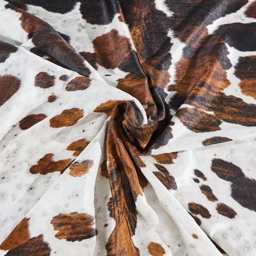 White Tricolor Cowhide Rug Size 8'1" L x 6'9" W 2889