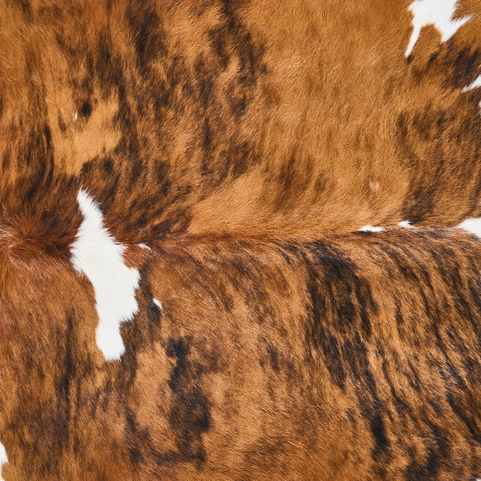 Tricolor Brindle Mix Cowhide Rug Size 7'1" L x 6'5" W 2894
