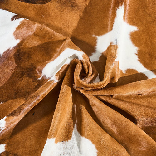 Tricolor Cowhide Rug Size 7'4" L x 6'7" W 2896
