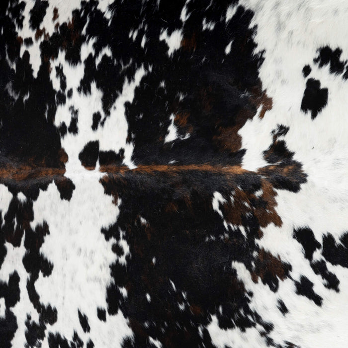 Dark Tricolor Cowhide Rug Size 7'3" L x 6'10" W 2900