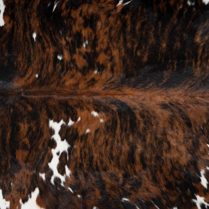 Tricolor Brindle Mix Cowhide Rug Size 6'9" L x 6'2" W 2903