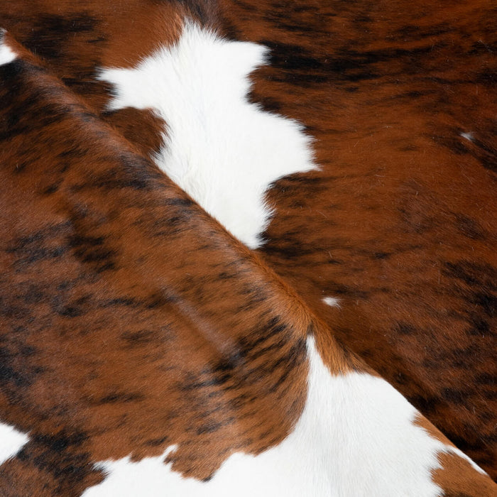 Tricolor Brindle Mix Cowhide Rug Size 6'7" L x 6'2" W 2904