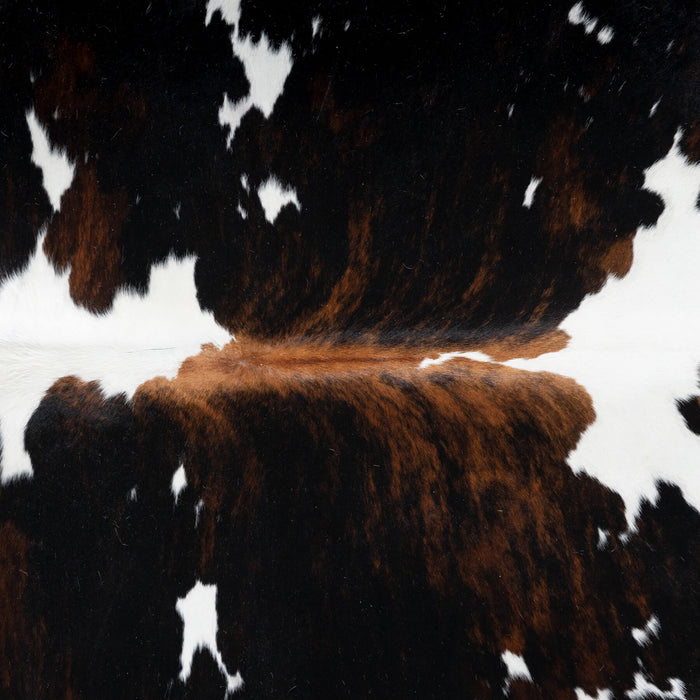 Dark Tricolor Cowhide Rug Size 6'11" L x 5'10" W 2906