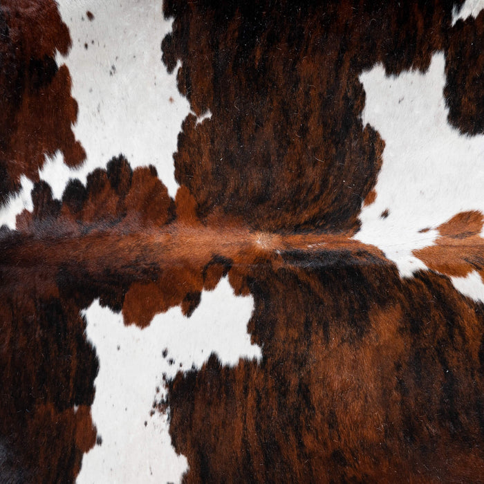Dark Tricolor Cowhide Rug Size 7'4" L x 6'10" W 2908