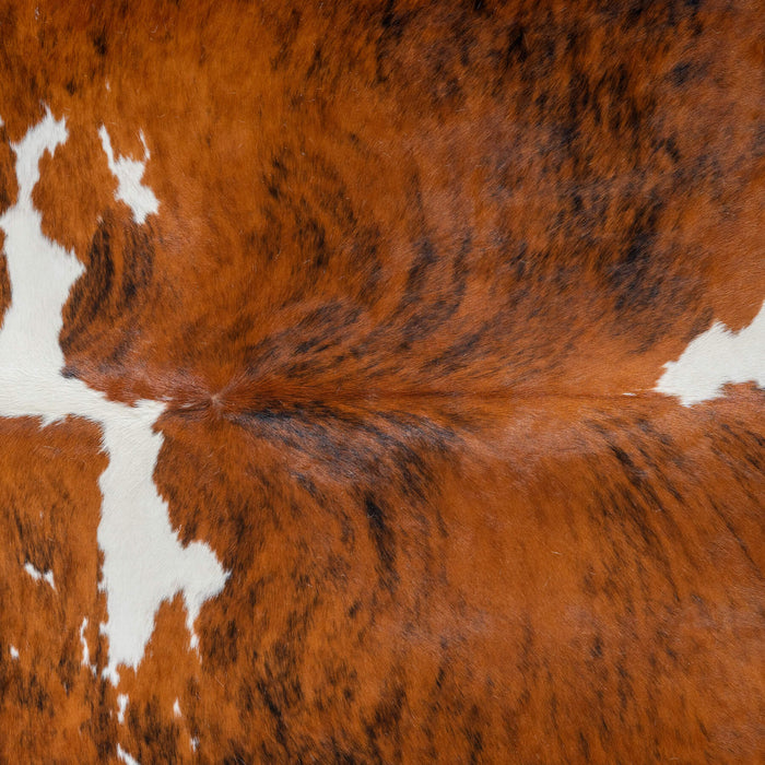 Tricolor Brindle Mix Cowhide Rug Size 7'6" L x 6'9" W 2913