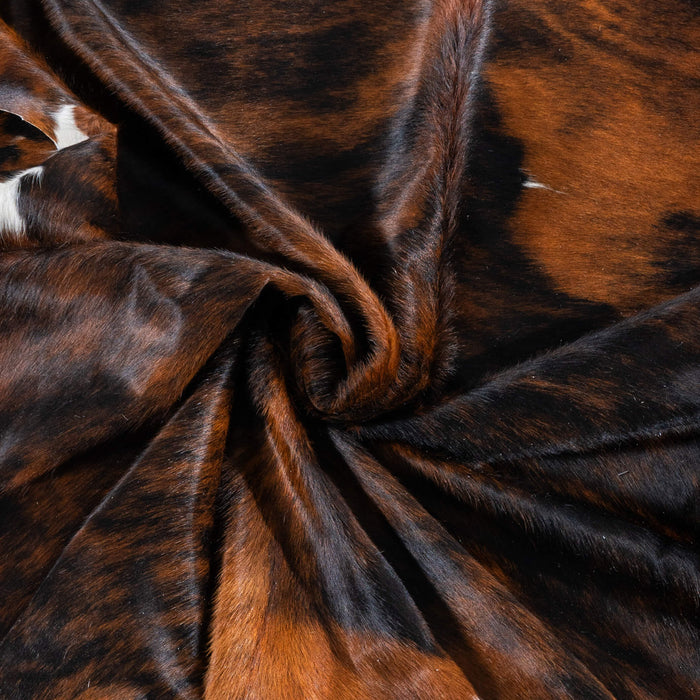 Tricolor Brindle Mix Cowhide Rug Size 7'11" L x 6'11" W 2919