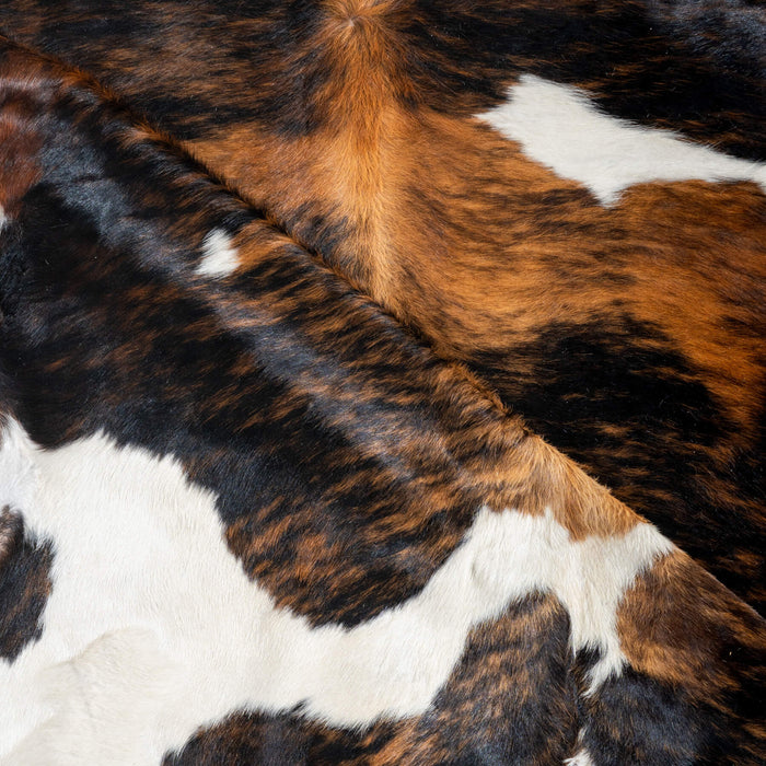 Dark Tricolor Cowhide Rug Size 8'3" L x 6'11" W 2924