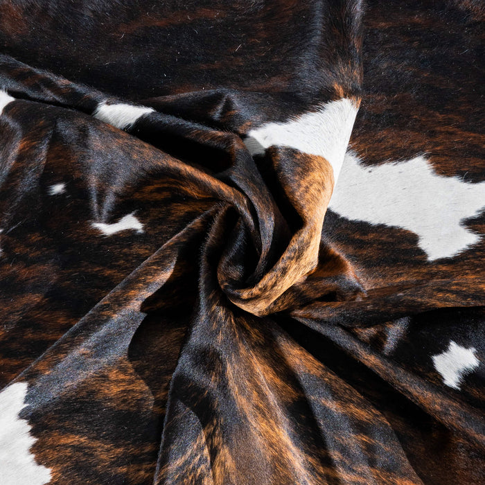 Dark Tricolor Cowhide Rug Size 7'5" L x 6'2" W 2926