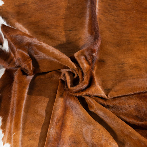 Tricolor Brindle Mix Cowhide Rug Size 7'9" L x 6'8" W 2934