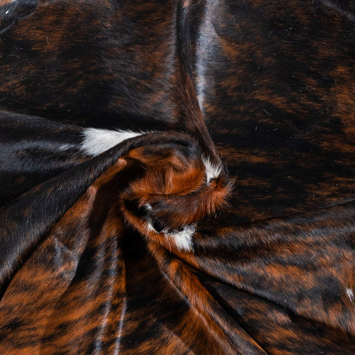 Dark Tricolor Cowhide Rug Size 6'7" L x 6'0" W 2935