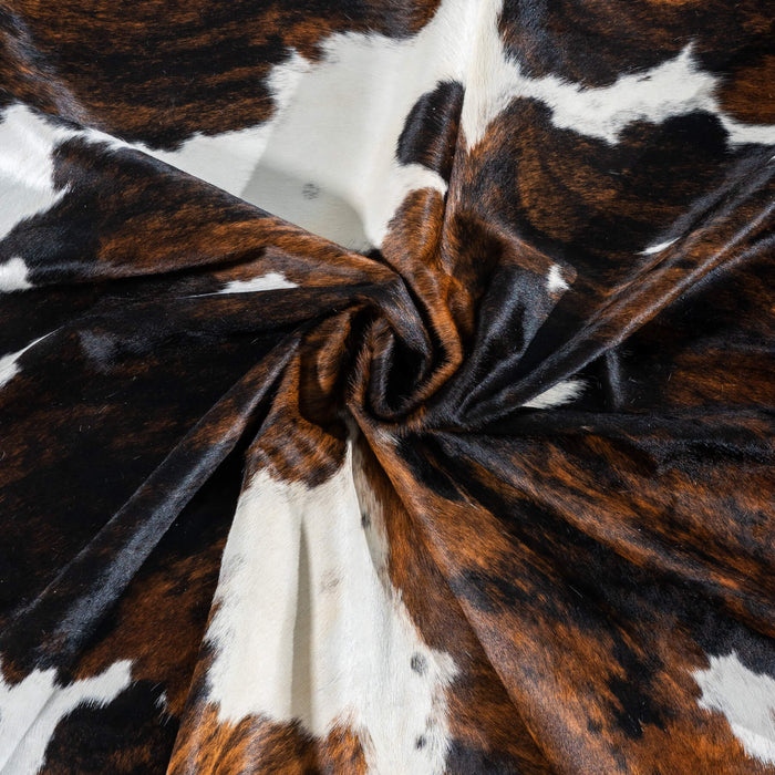Dark Tricolor Cowhide Rug Size 7'9" L x 6'11" W 2938