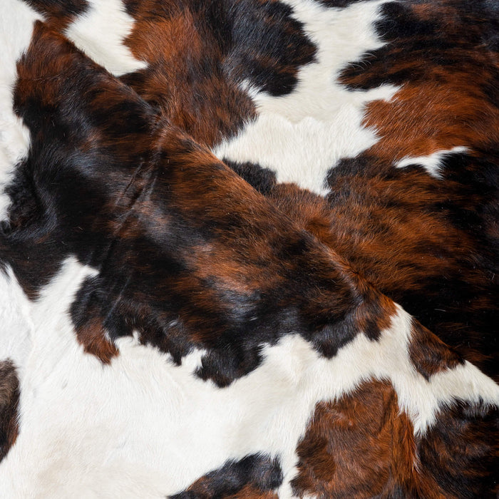 Dark Tricolor Cowhide Rug Size 7'10" L x 6'6" W 2943