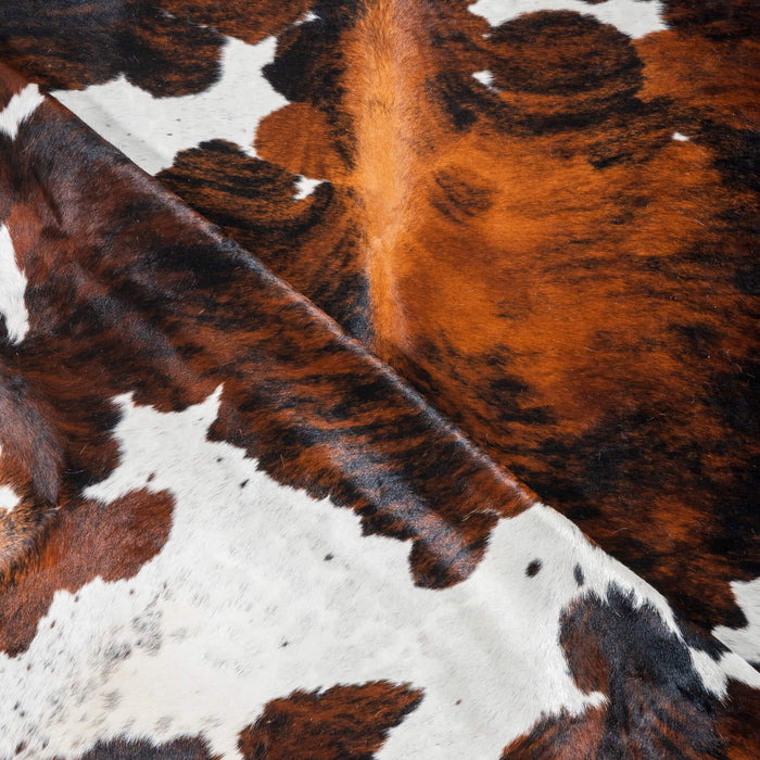 Dark Tricolor Cowhide Rug Size 8'0" L x 7'0" W 2955