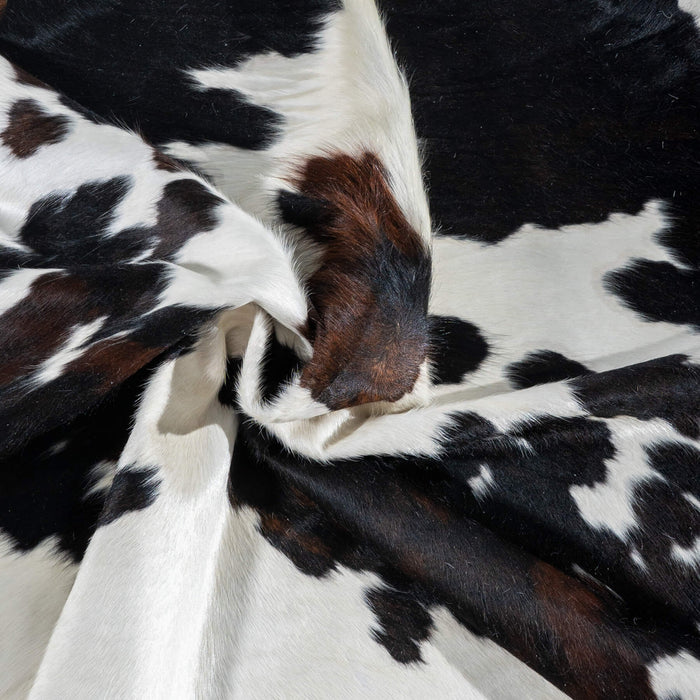 Dark Tricolor Cowhide Rug Size 7'6" L x 5'11" W 2961