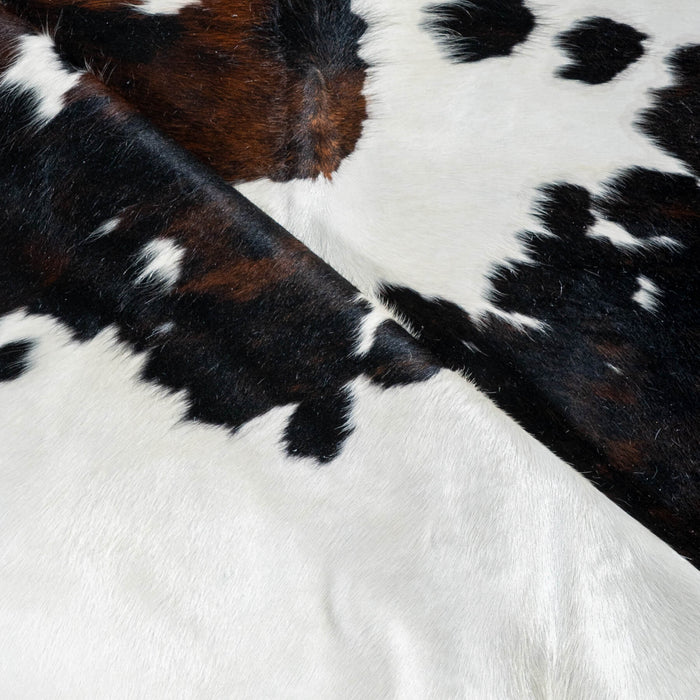 Dark Tricolor Cowhide Rug Size 7'6" L x 5'11" W 2961