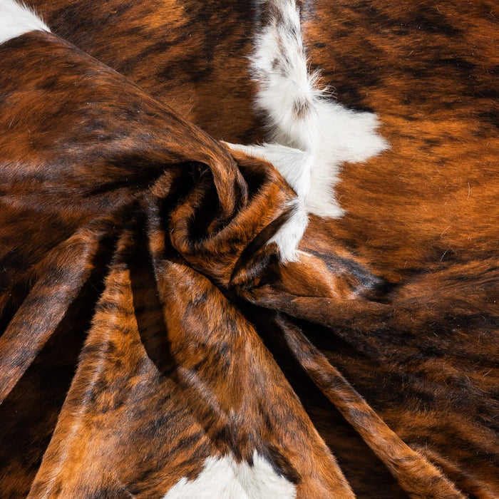 Tricolor Brindle Mix Cowhide Rug Size 7'0" L x 7'3" W 2962