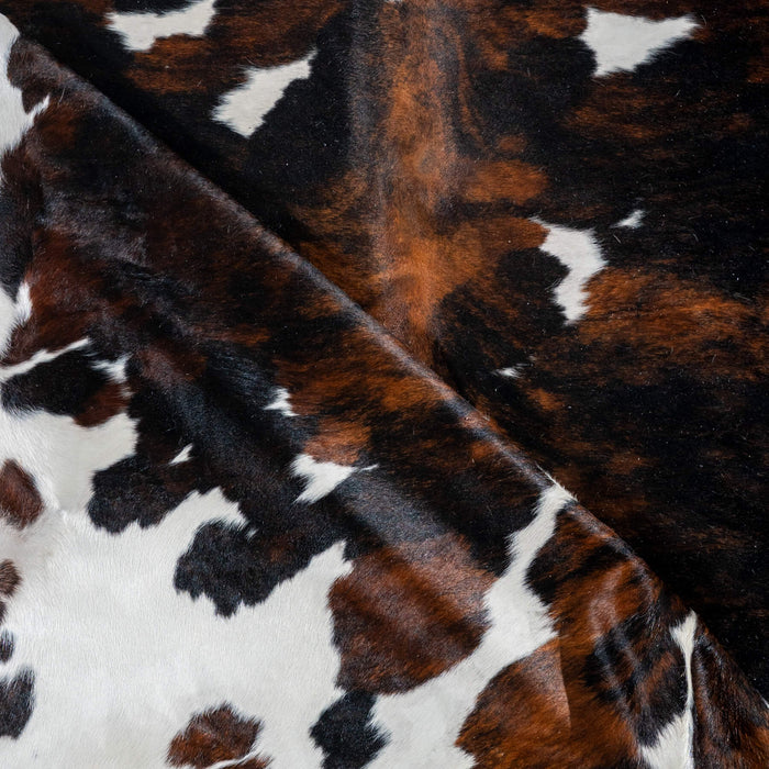 Dark Tricolor Cowhide Rug Size 7'8" L x 7'1" W 2969