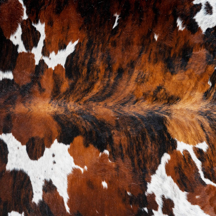 Dark Tricolor Cowhide Rug Size 7'5" L x 6'8" W 2974