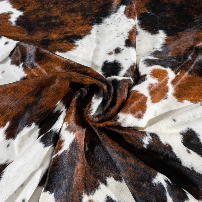 Tricolor Cowhide Rug Size 7'6" L x 6'10" W 2975