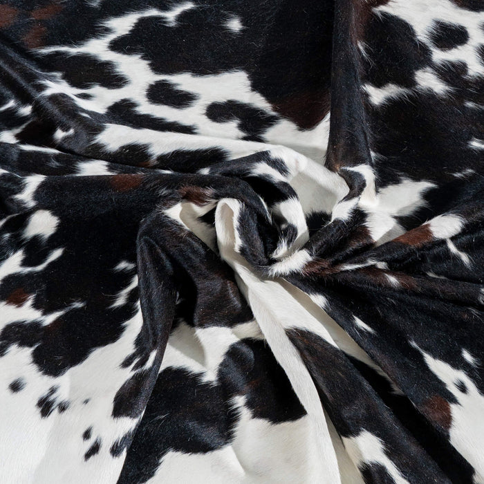 Dark Tricolor Cowhide Rug Size 8'2" L x 6'11" W 2978