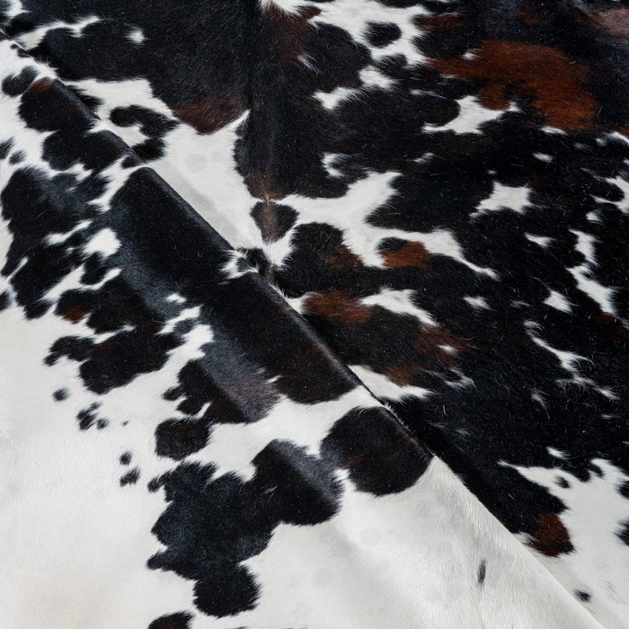 Dark Tricolor Cowhide Rug Size 8'2" L x 6'11" W 2978