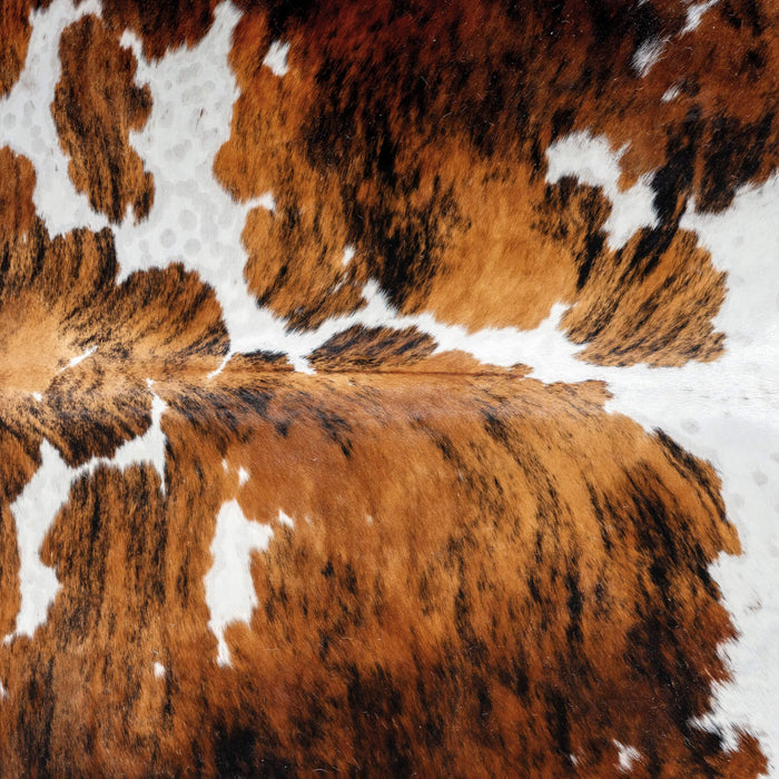 Tricolor Brindle Mix Cowhide Rug Size 8'2" L x 6'11" W 2984
