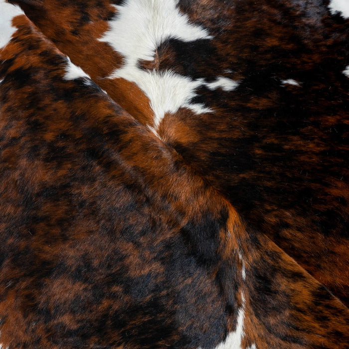 Tricolor Brindle Mix Cowhide Rug Size 7'10" L x 6'11" W 2985