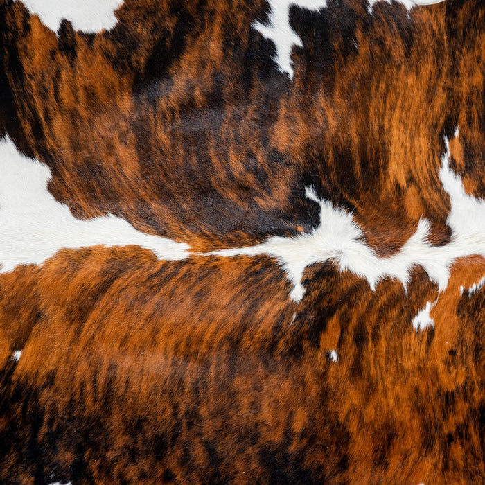 Tricolor Brindle Mix Cowhide Rug Size 7'4" L x 6'2" W 2988