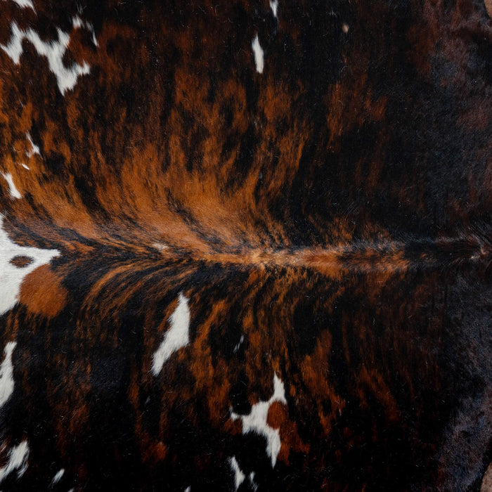 Dark Tricolor Cowhide Rug Size 7'6" L x 6'4" W 2998
