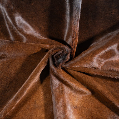 Brazilian Mahogany Cowhide Rug Size 6'11" L x 6'6" W 5803