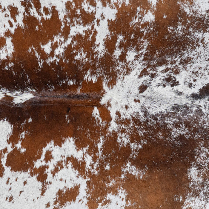 Brazilian Chocolate and White Cowhide Rug Size 8'0" L x 6'9" W 3002