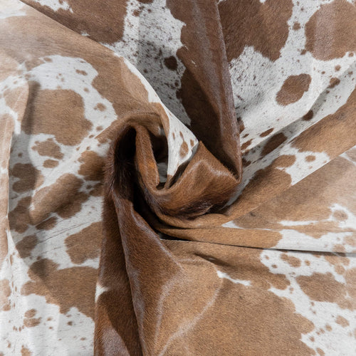 Brazilian Chocolate and White Cowhide Rug Size 7'3" L x 6'4" W 3016