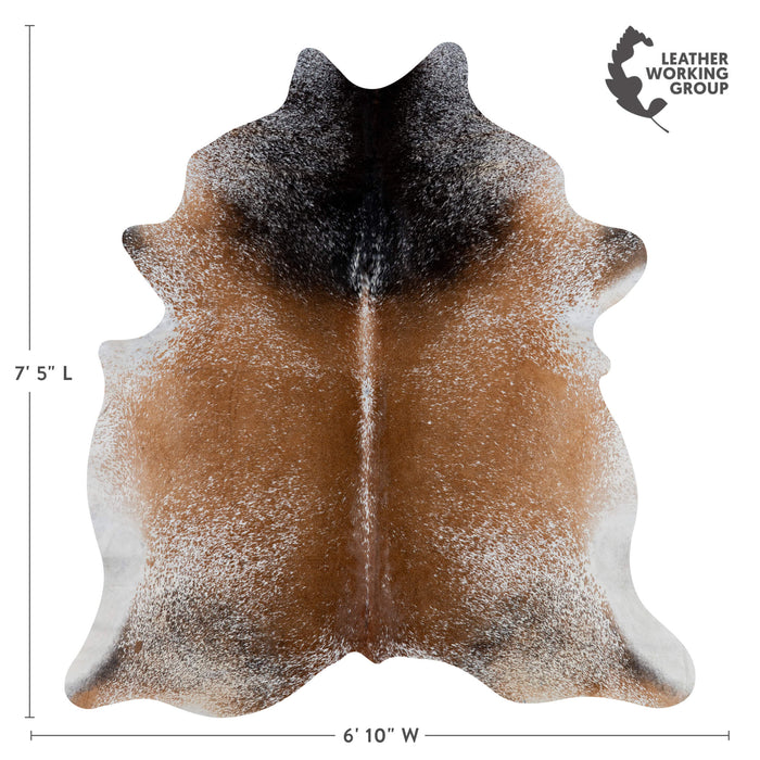 Brazilian Brown Salt and Pepper Cowhide Rug Size 7'5" L x 6'10" W 3034