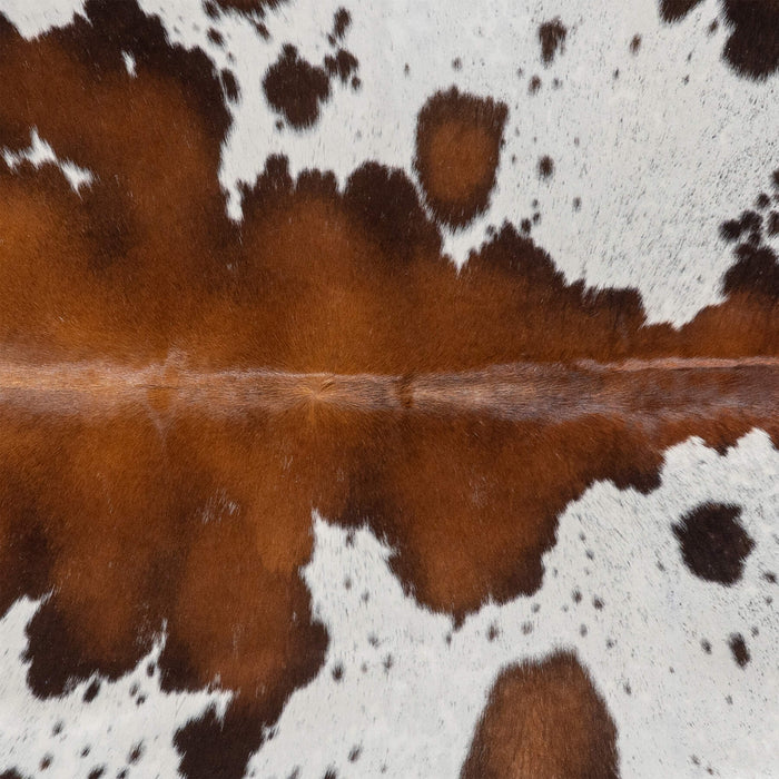 Brazilian Chocolate and White Cowhide Rug Size 7'9" L x 7'1" W 3035