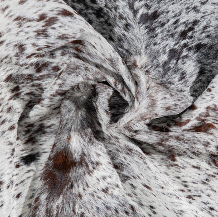 Brazilian Brown Salt and Pepper Cowhide Rug Size 6'11" L x 6'4" W 3047