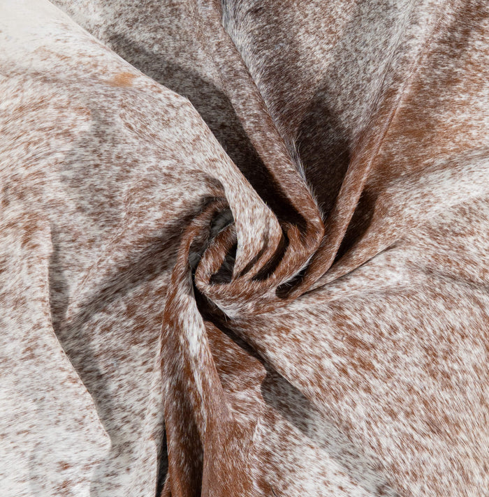 Brazilian Brown Salt and Pepper Cowhide Rug Size 7'5" L x 6'7" W 3050
